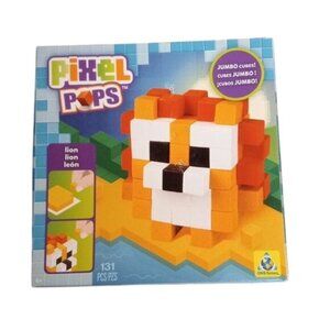 Orb Factory Pixel Pops Lion Jumbo Cubes 131 Piece 3D Puzzle Craft Kit NEW